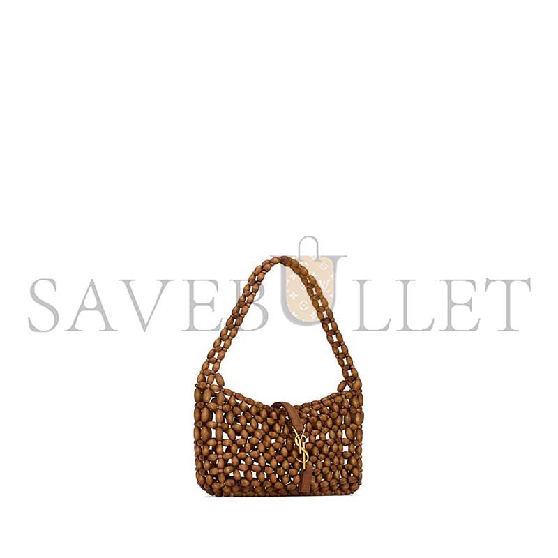 YSL LE 5 À 7 WOODEN BEADED HANDBAG 862997KAAAZ9384 (21*15*6cm)